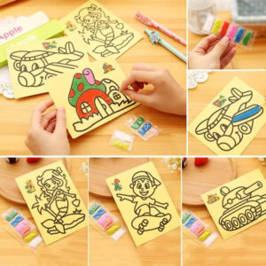 Creative Colorful Sand Paper Art for Kids Random Designs