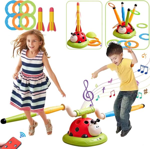 3in1 Musical Jumping Ring Toss and Rocket Launcher